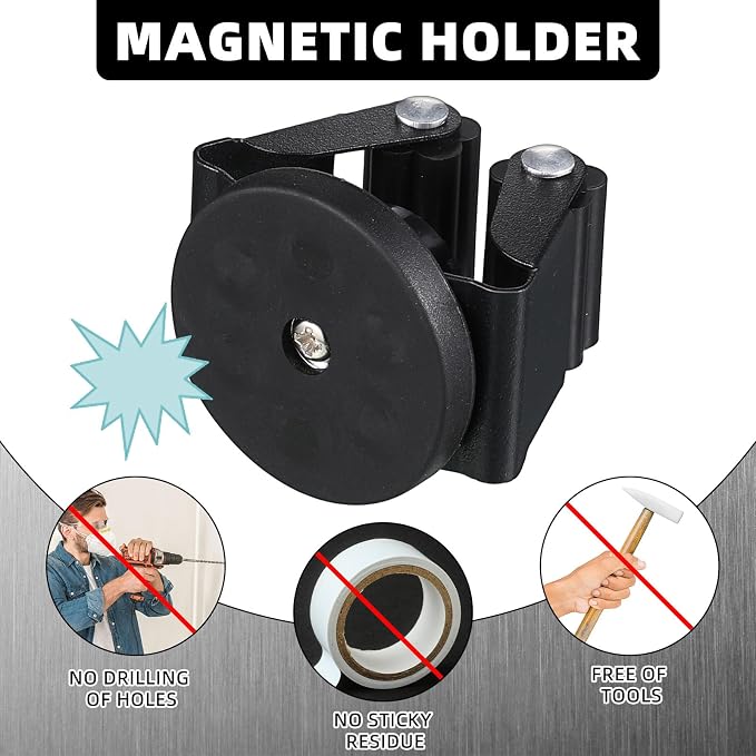 10 Pcs Magnetic Mop Broom Holder Movable Magnetic Broom Holder Rack, Anti Slip - Image 2