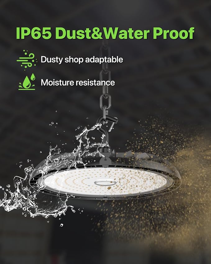250W UFO LED High Bay Shop Light 6-Pack 150LM/W 37, 500LM Output High Bay Led - Image 6