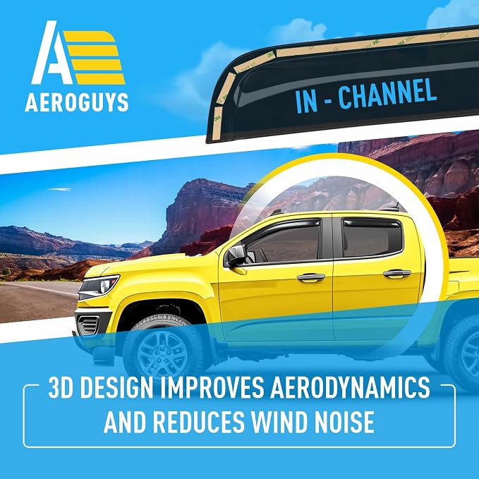 Extra Durable Window Deflectors in-Channel Window Visors Rain Guards Fit - Image 5