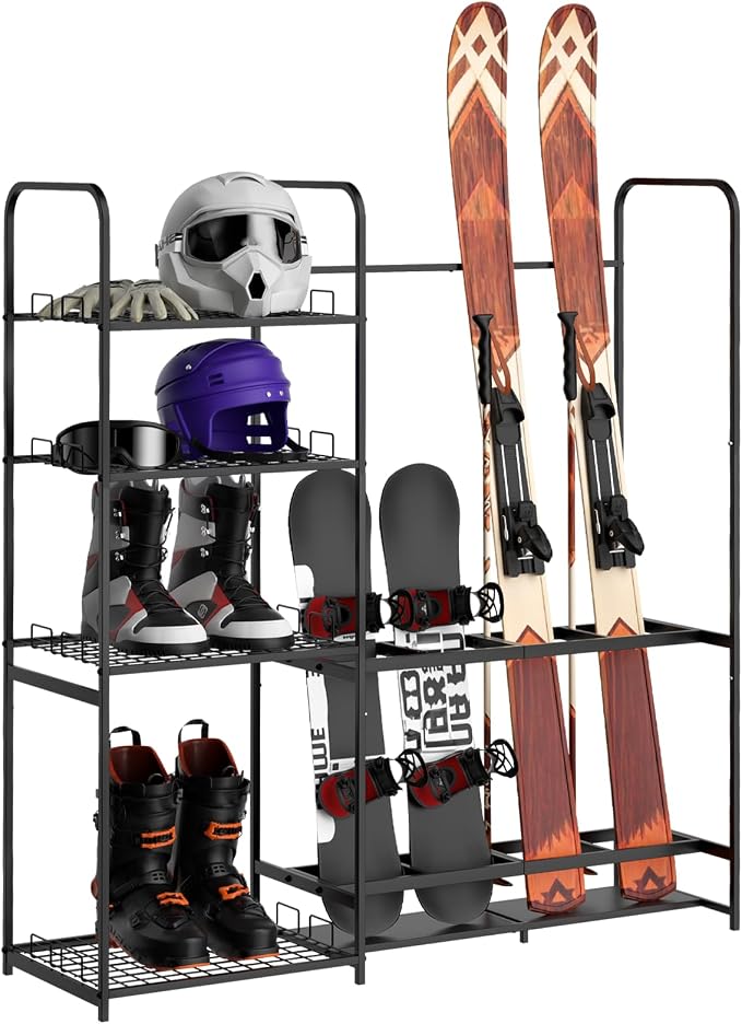 Ski Rack for Garage Freestanding Ski Storage Rack Metal Ski Holders by BTY