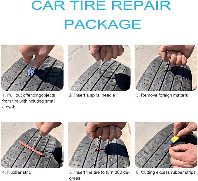Tire Repair Kit, with Universal Tire Patch Kit to Plug Flats - Image 6