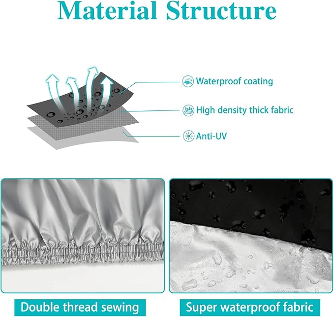 Motorcycle Cover, Motorbike Cover All Season Universal Weather Waterproof Sun - Image 4