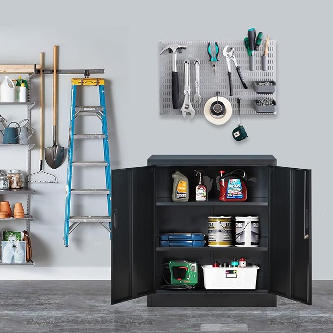 Metal Storage Cabinet, 36.2" H Locking Storage Cabinet - Image 5