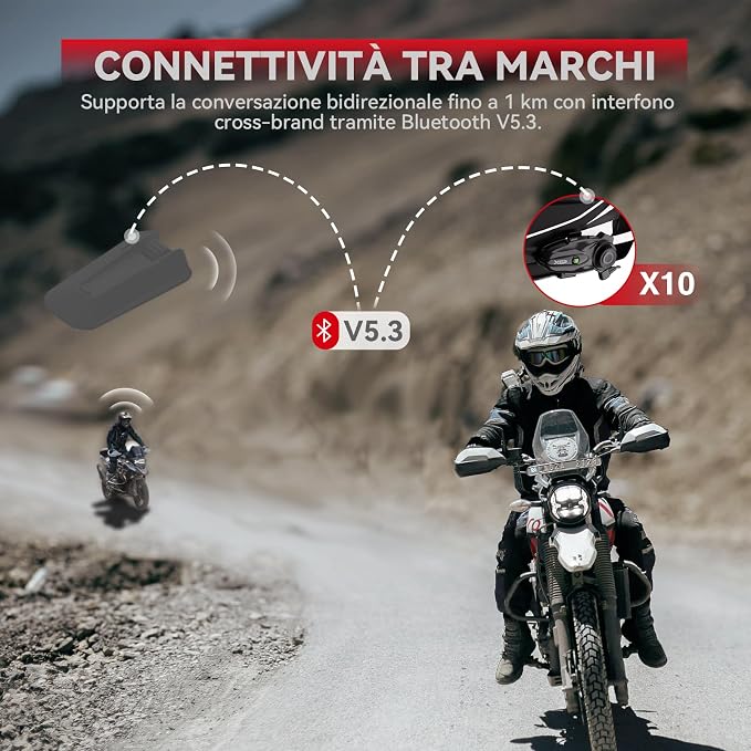 X10 10 Riders Group Mesh Motorcycle Intercom, 3000m Motorcycle Bluetooth - Image 4