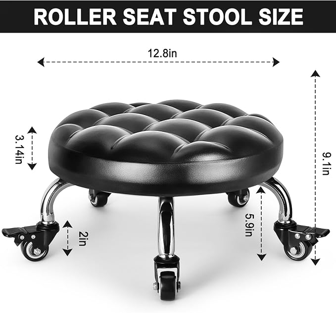 Low Rolling Stool, Low Stool - Image 3