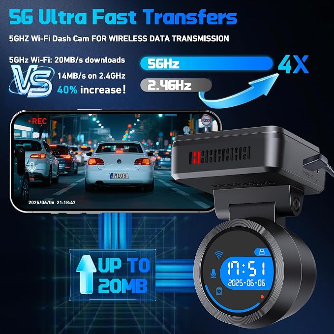 Dash Cam Front 4K Dash Camera for Cars Built-in WiFi/APP Control Dashcams for - Image 4