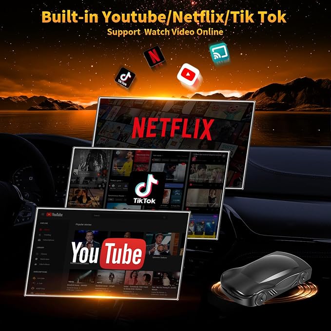 4-in-1 Carplay Ai Box, Wireless CarPlay & Android Auto Adapter, Compatible - Image 3