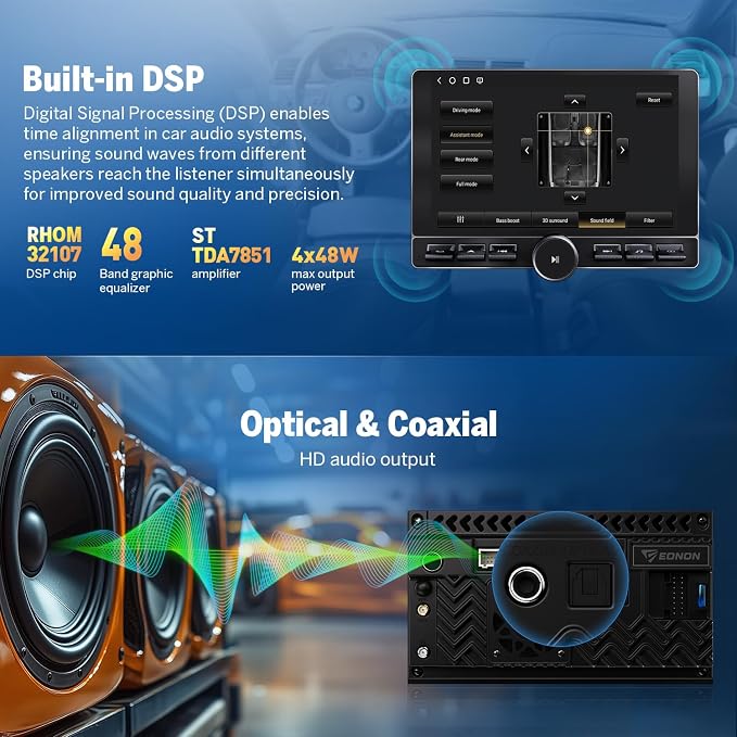 Eonon 8-Core 8GB+128GB Double Din Car Stereo, 10.1 Inch Wireless - Image 7