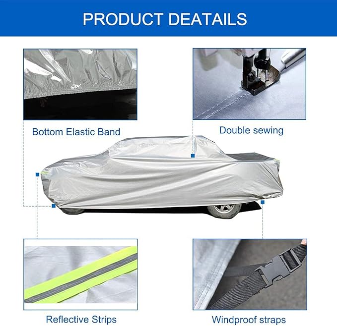 KouKou Truck Cover Waterproof All Weather, 6 Layers Full Pickup Outdoor Cover - Image 5