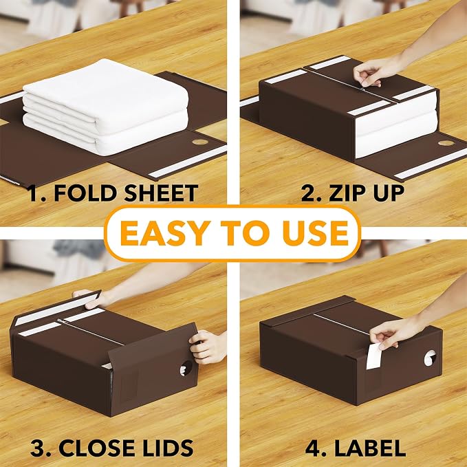 SpaceAid 9 Pack Bed Sheet Organizers and Storage, Foldable Sheet Organizer - Image 3