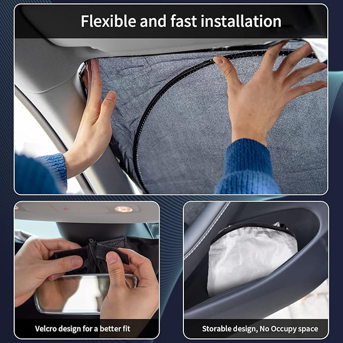 Sun Shade for 2007-2017 Toyota Camry Accessories, Foldable Front Window Shield - Image 3
