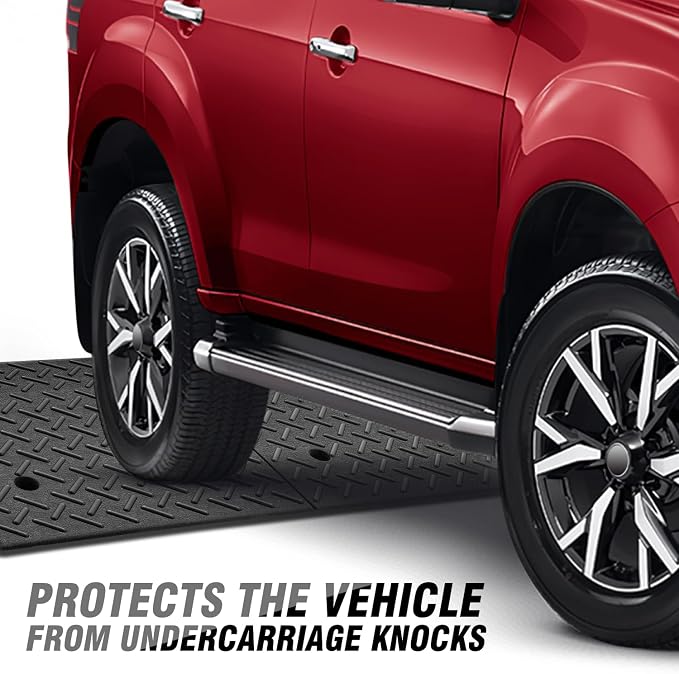 DNA MOTORING 7.7" Rise Rubber Curb Ramp Heavy Duty Loading Driveway Ramp - Image 4