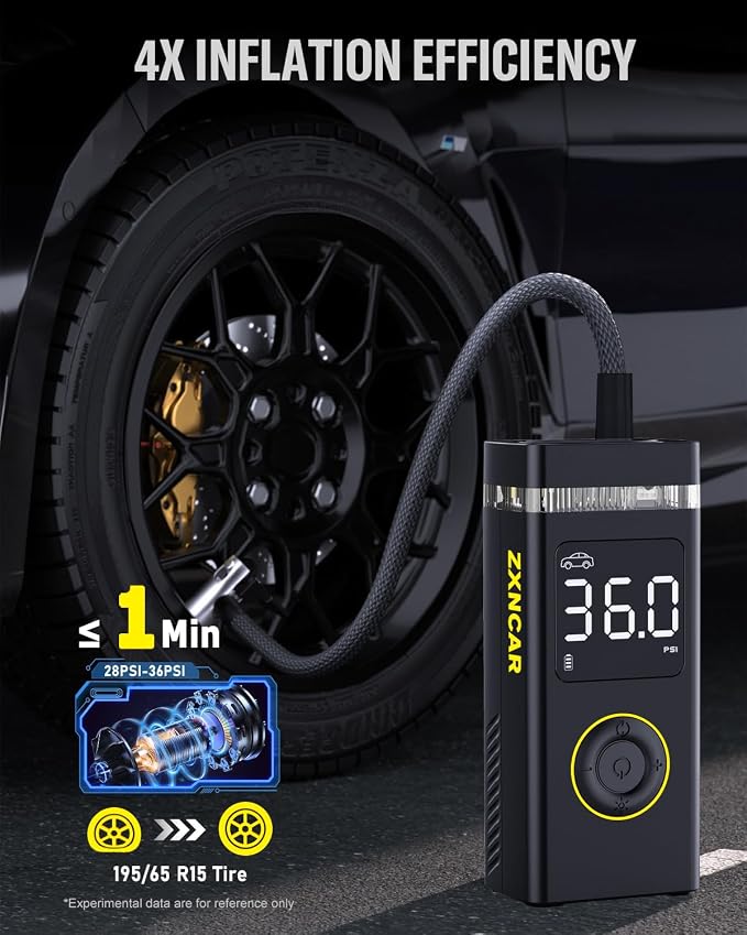 Tire Inflator Portable Air Compressor, 200PSI 20000mAh Pump - Image 2