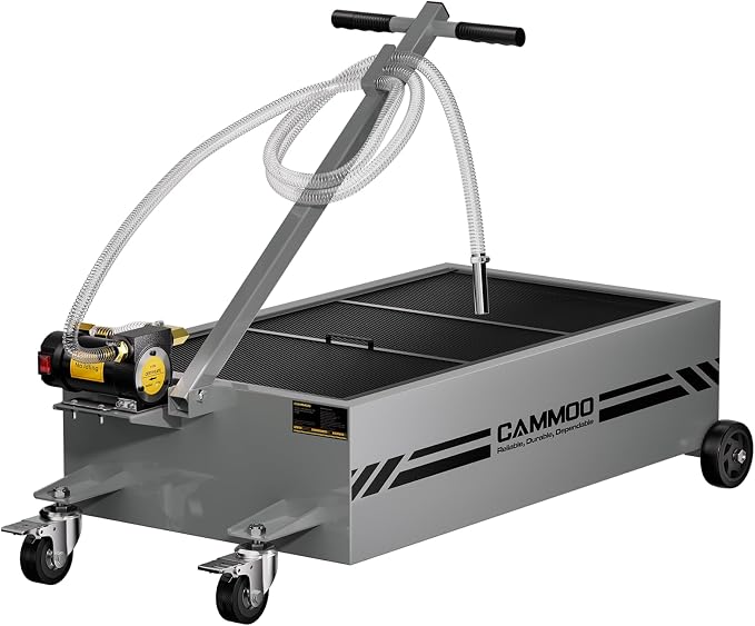 25 Gal Electric Oil Drain Pan, 110V High-Flow Pump, 9.8 FT Hose, 200 W Motor by CAMMOO
