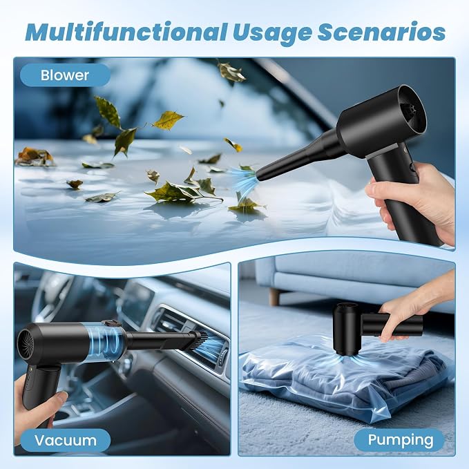 Vac V2 Portable Air Blower/Car Vacuum 90°Foldable 3in1 Handheld Vacuums Cleaner - Image 5