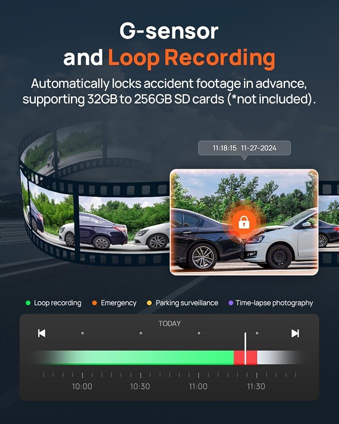 70mai A810 4K Dash Cam Front and Rear, Dual Dash Camera - Image 7