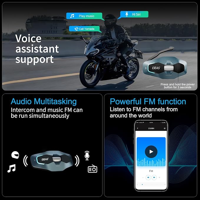 SolaMr X10 Motorcycle Helmet Bluetooth Headset Speakers Headphone, Ski Helmet - Image 7