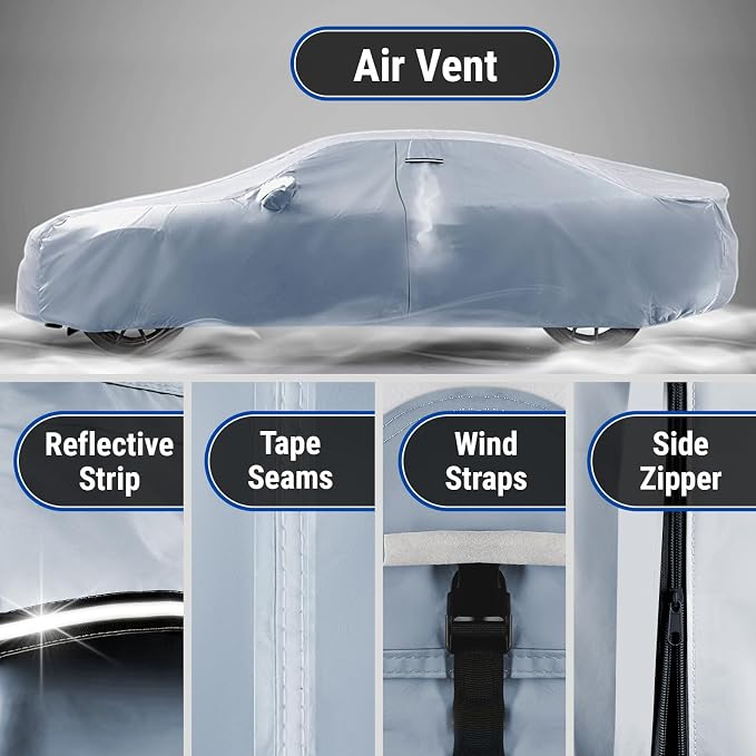iCarCover Custom Car Cover for 2005-2025 Ford Mustang GT, Mach 1, V6 Waterproof - Image 5