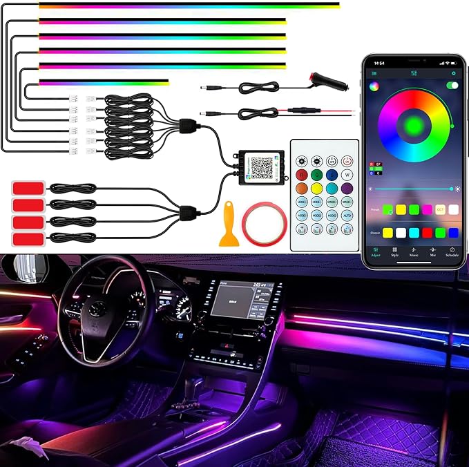 Interior Car LED Lights, RGB Dream Color Acrylic LED Lights by SAMGCHI