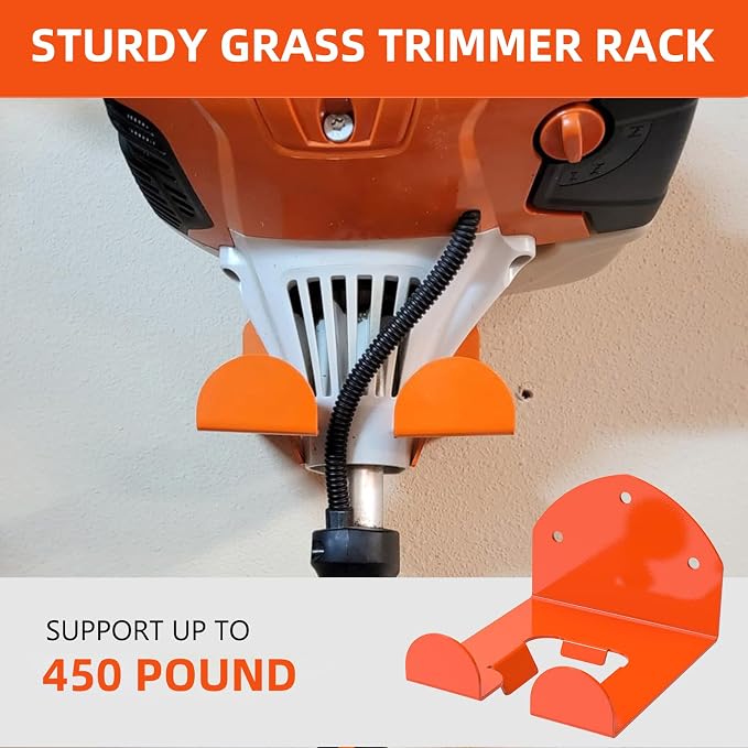 2 Pack Garage Organizer Trimmer Rack, Heavy-Duty Wall Mount Hanger - Image 7