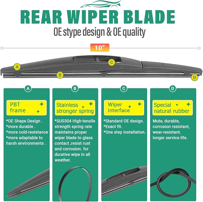 22" 19" 10" Windshield Wiper Blades Replacement - Image 4