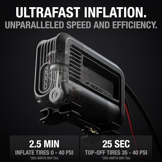 NOCO AIR20: UltraFast 20A Tire Inflator - 12V Portable Air Compressor Pump - Image 3