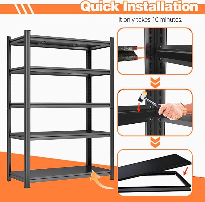 Garage Shelving Metal Storage Shelves 3500LBS Heavy Duty Shelf 5-Tier - Image 3