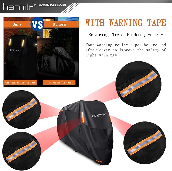 Motorcycle Cover, Motorbike Cover All Season Universal Weather Waterproof - Image 5