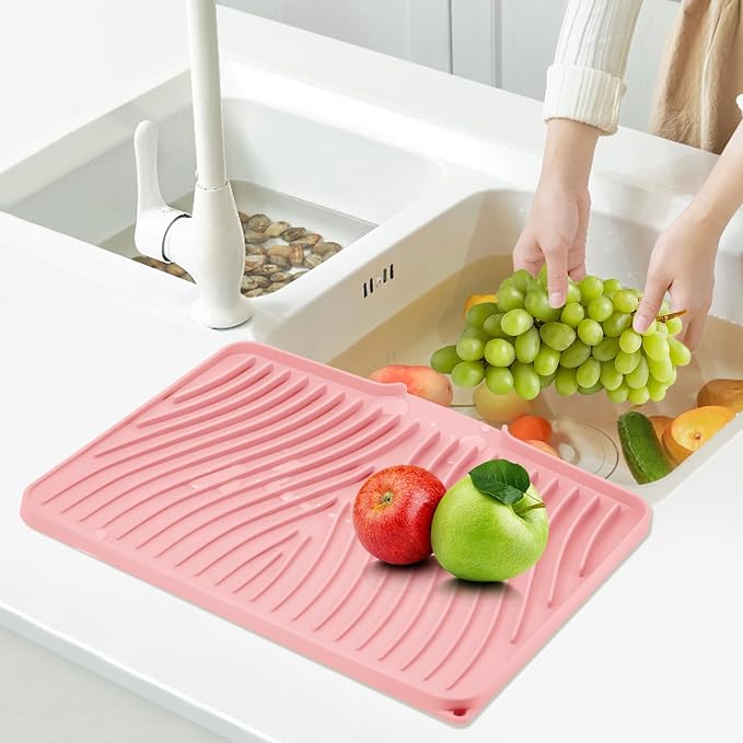 Silicone Dish Drying Mat for Kitchen Counter, Dish Drying Pad, Non-Slip Drain - Image 6