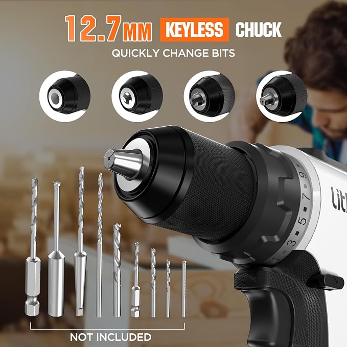 Litheli 20V Cordless Drill Driver, Brushless Power Drill - Image 5