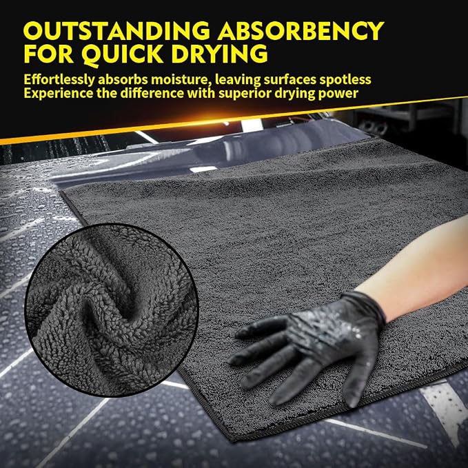 HOMEXCEL Car Drying Towels, 2 Pack Professional Microfiber Towels - Image 4
