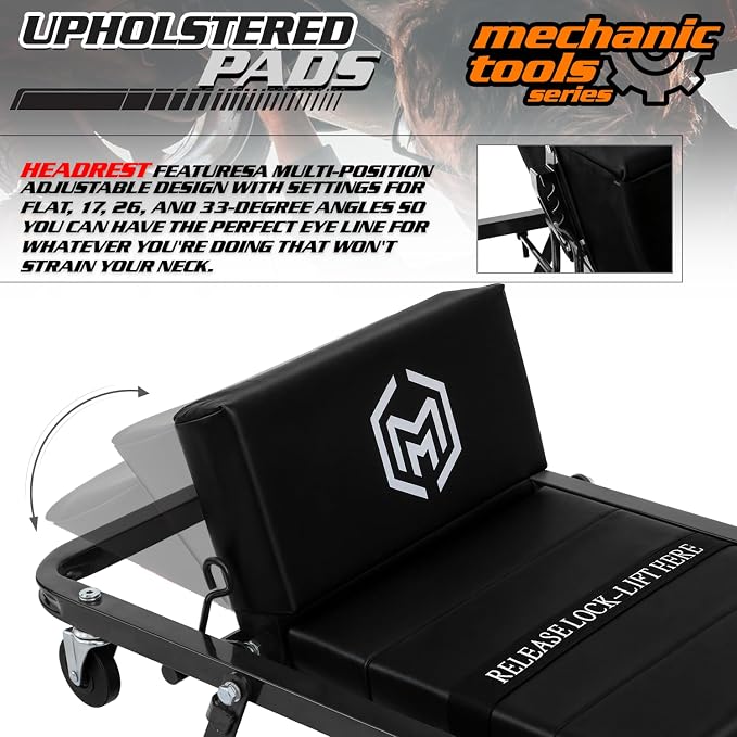 M-AUTO Heavy-Duty Convertible Mechanic Creeper, Z-Creeper 2-in-1 Creeper and - Image 8