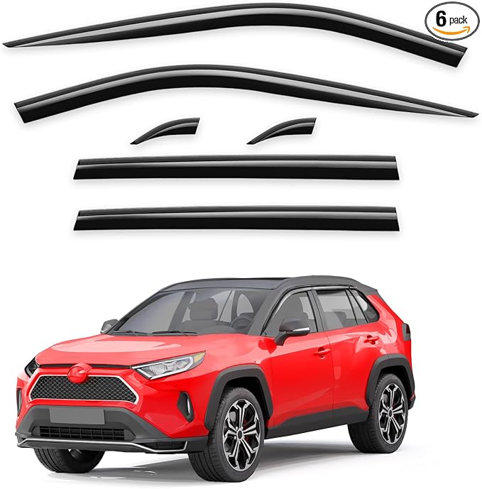 Tape-On Window Rain Guards Fit for Toyota RAV4 2019 2020 2021 2022 2023 2024 by Unknown