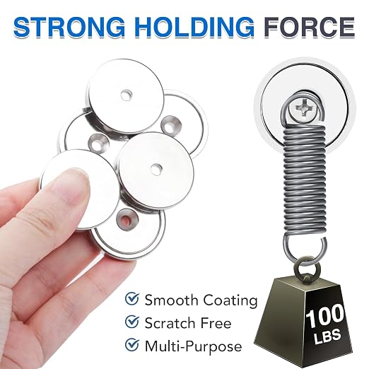MIKEDE Strong Magnets with Hole, 100lb Heavy Duty Neodymium Magnet with - Image 3