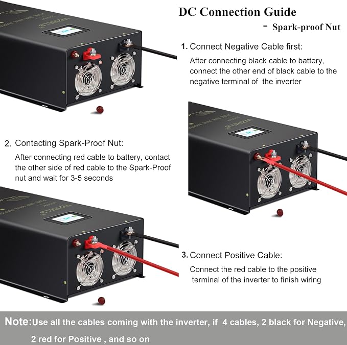 WZRELB 6000W Split Phase Pure Sine Wave Inverter, 48V DC to 120V/240V AC - Image 6