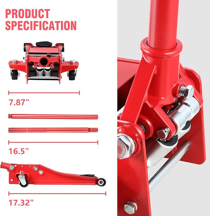 DNA MOTORING TOOLS-00235 Low Profile Hydraulic Trolley Service/Floor Jack - Image 5