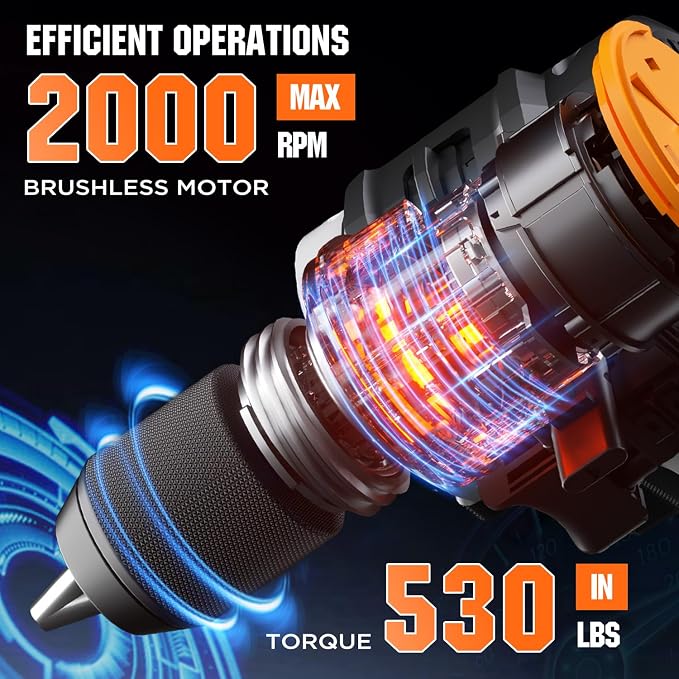 Litheli 20V Cordless Drill Driver, Brushless Power Drill - Image 2