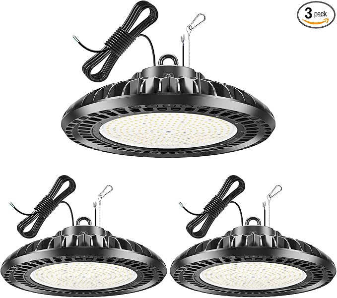 3 Pack 400W LED High Bay Light 56000LM 5000K 120VAC UFO Light IP65 Waterproof by YELLORE-Professionalledlightsmanufacturerspecializingincommercialandindustriallighting