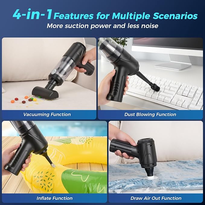 2-in-1 Car Vacuum&Air Duster, 65w/16kpa/30 Mins, High Powerful Dust Cleaner - Image 2