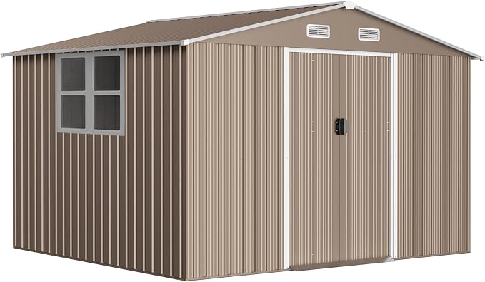 10FT x 8FT Metal Outdoor Storage Shed, Garden Sheds & Outdoor Storage - Image 6