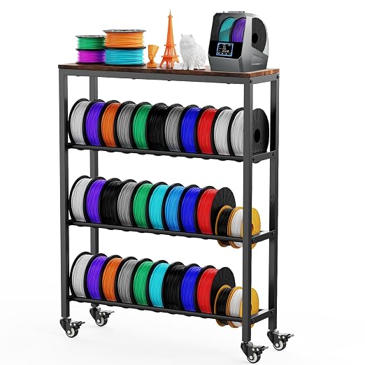 3D Printer Filament Rack Shelf, 4-Tier Filament Storage Cart by Ormeli