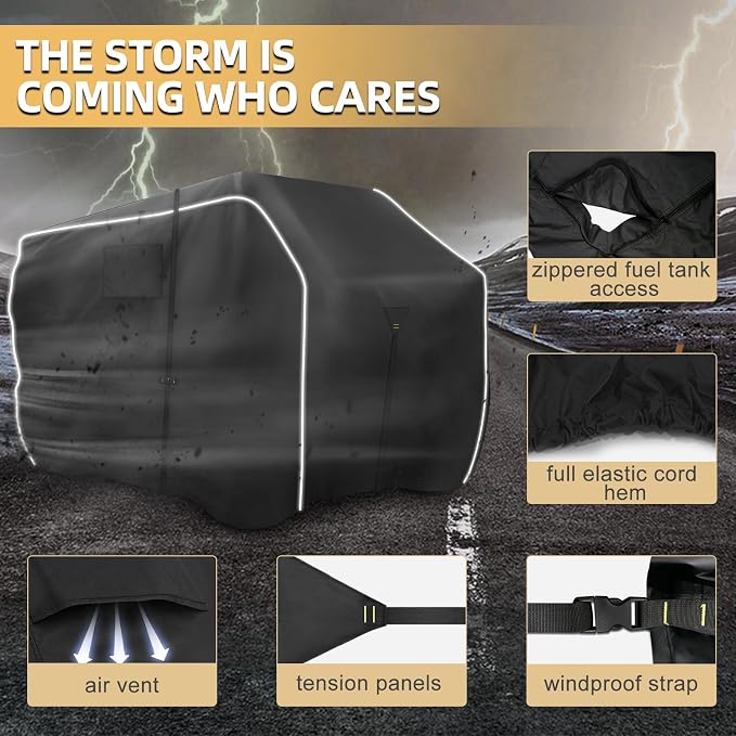 600D ATV Cover - Waterproof & Windproof 4 Wheeler Covers Outdoor Storage - Image 4