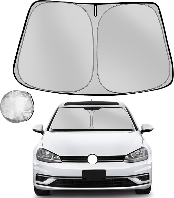 Windshield Sun Shade for 2015-2021 Volkswagen Golf GTI e-Golf VW Golf R 4 Door by Fonowka