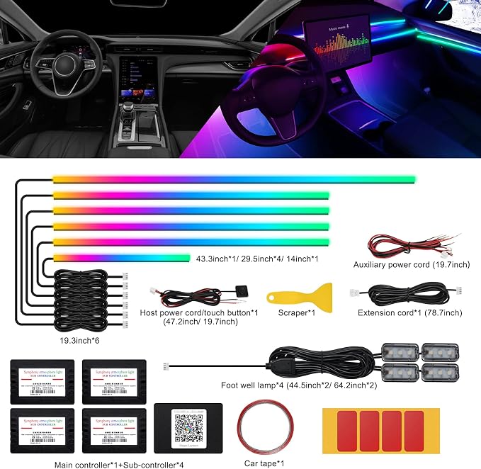 Dreamcolor Acrylic Interior Car LED Strip Light - Image 2