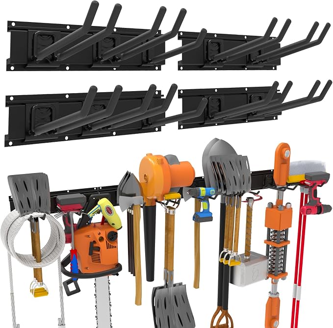 Wall-Mounted Garage Tool Organizer: 64 Inch Heavy-Duty Garden Rack & Wall by Mutilife