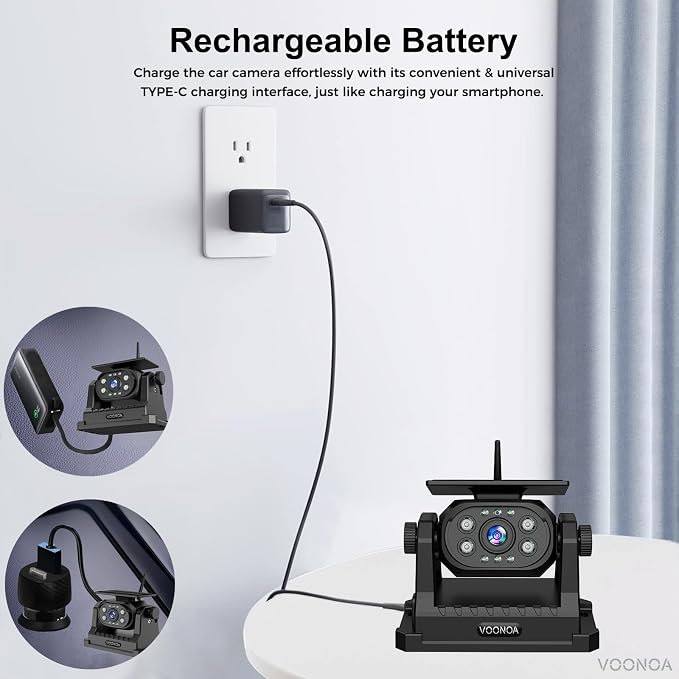 Wireless Magnetic Backup Camera, 9600mAh Battery Powered Rechargeable - Image 7