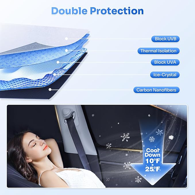 Sunshades for 2025 2026 Kia K4 Accessories Windshield Sun Shade Side Rear - Image 4