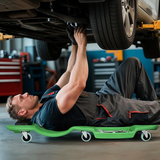 Magshion Mechanic Creeper with Padded Headrest & Tool Trays – 440 lbs Capacity - Image 2