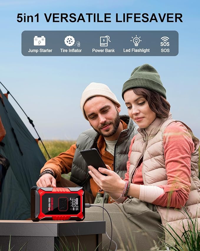 GOOLOO A3 Jump Starter with Air Compressor, 3000A Portable Car Battery Booster - Image 4