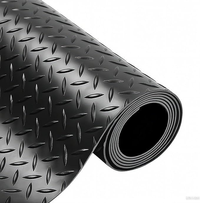 4X10 FT Garage Floor Mat， 2.5 Inch Thickened Diamond Plate Flooring Roll by THAIMATS